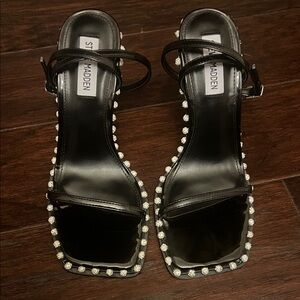 Steve Madden Black Heels with Silver Accents